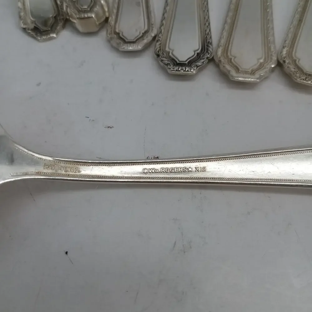 7X Serving ROGERS Extra Plate SilverPlate CHALFONTE Fork Spoons Ladle Flatware